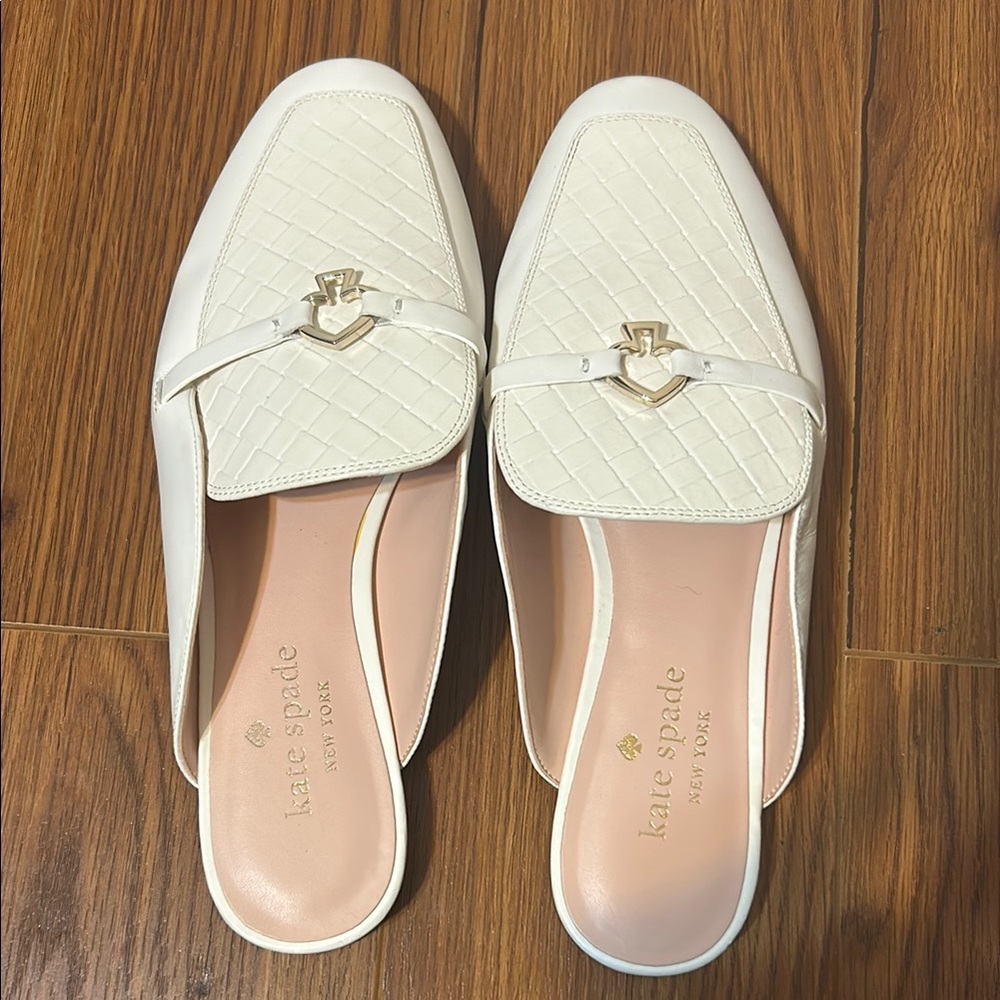 Kate Spade White Quilted Women's Loafers